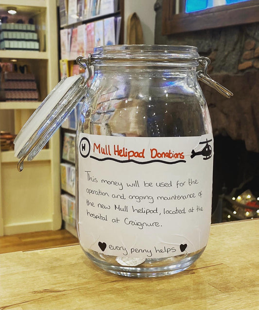 a jar of money donations