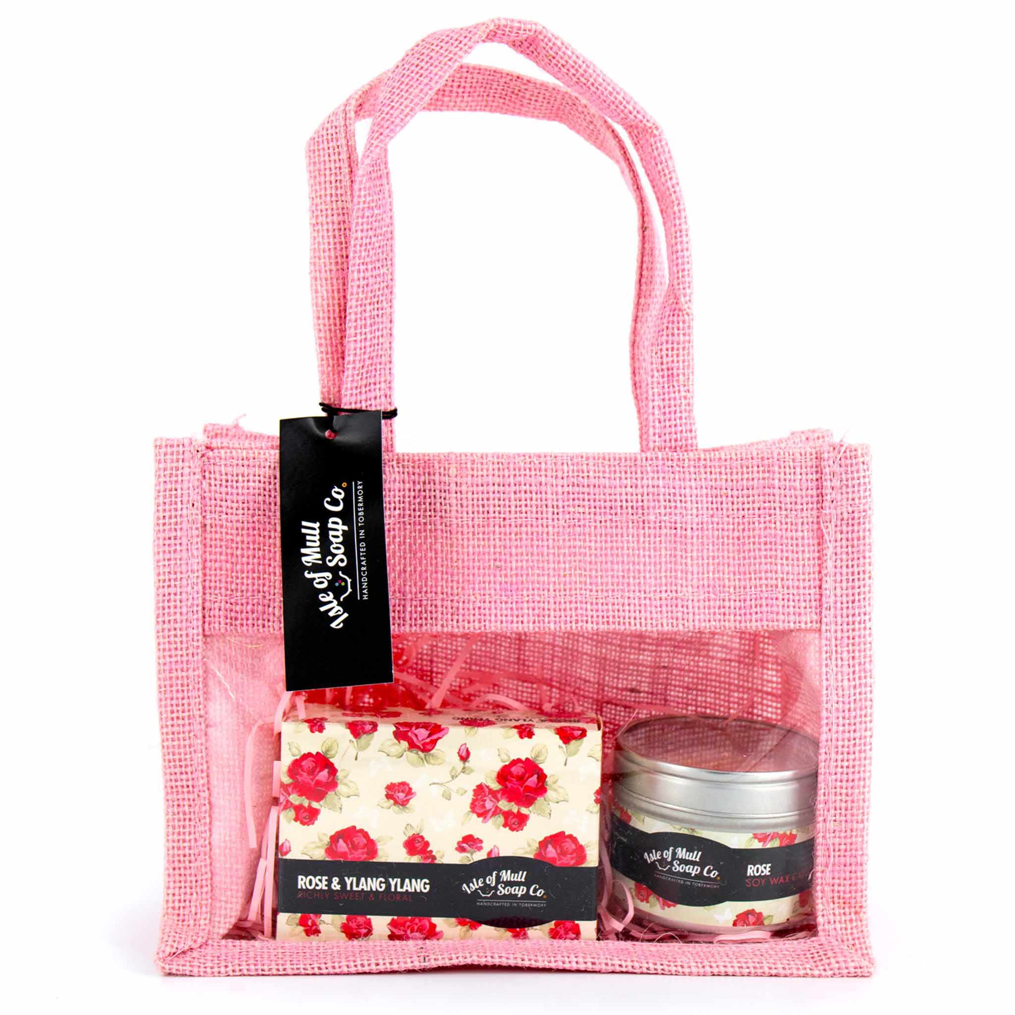 Double Jute Bag Soap & Candle - Rose & Ylang